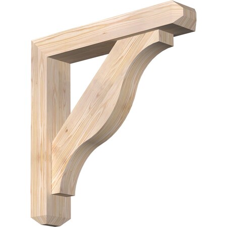 Ekena Millwork Funston Craftsman Smooth Bracket w/ Offset Brace, Douglas Fir, 5 1/2"W x 30"D x 30"H BKT0604X30X30FST04SDF